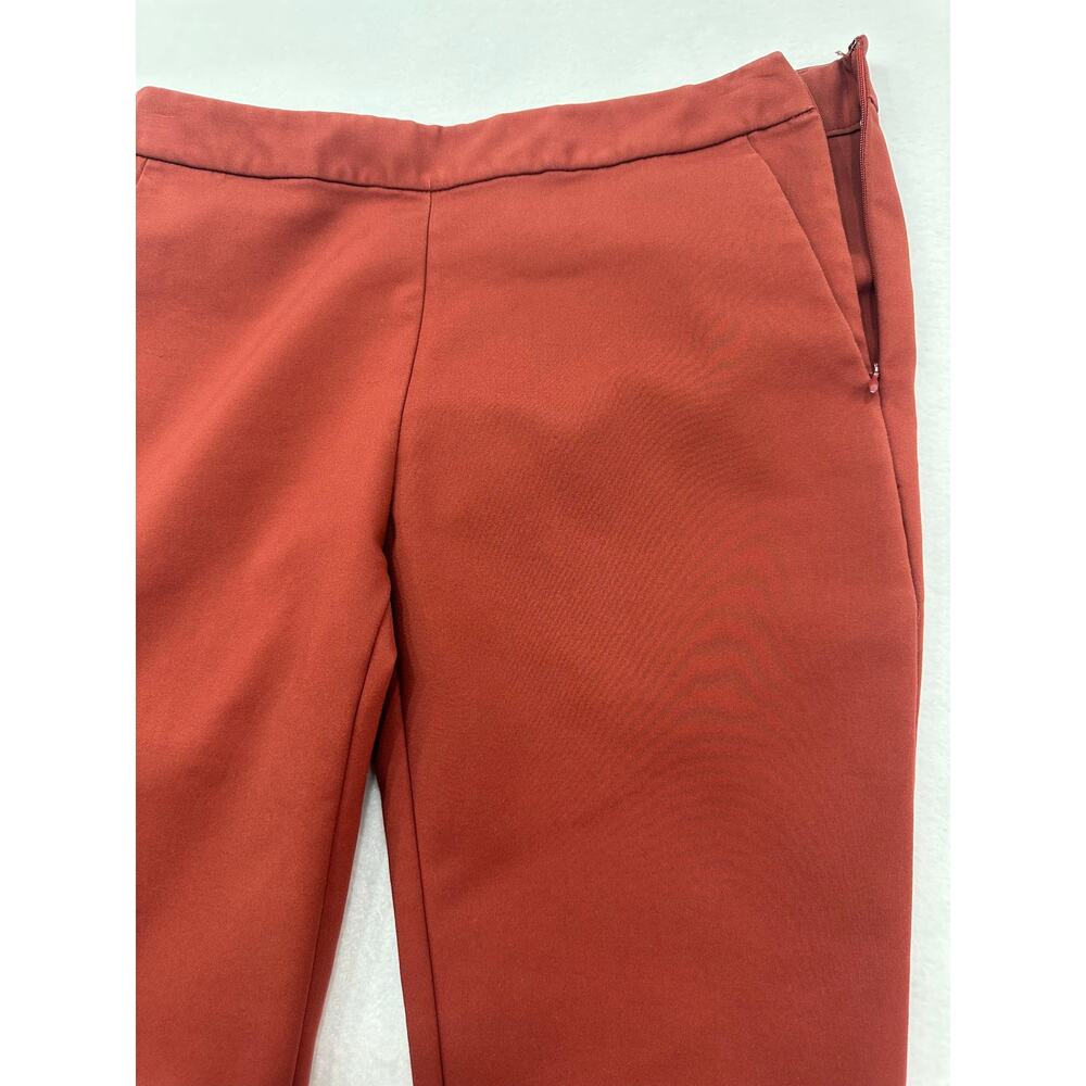 Giordano Ladies Rust Orange Cropped Straight Leg Trousers Size 25 - Picture 5 of 12